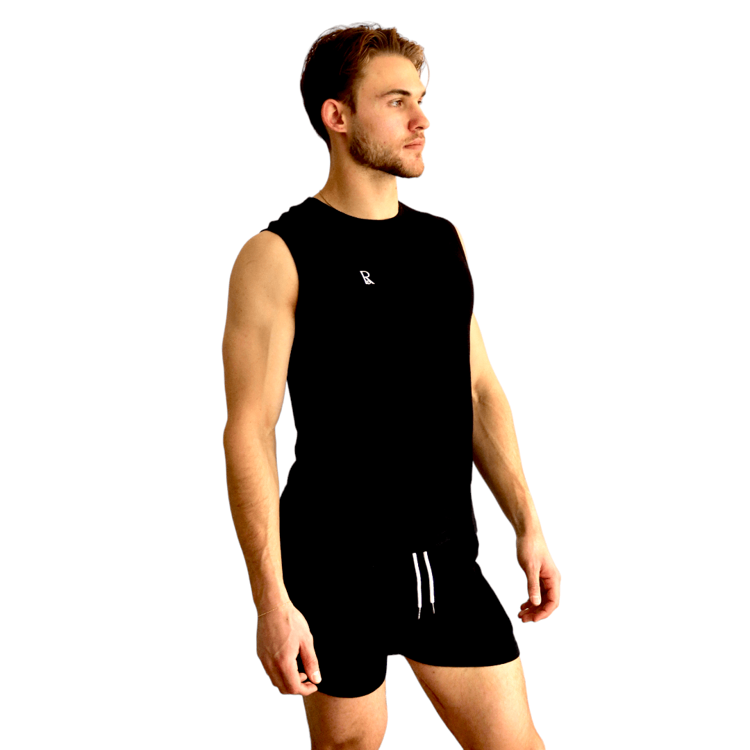 Black 100% Merino Wool Shorts and Extra fine Merino Tank Top Set