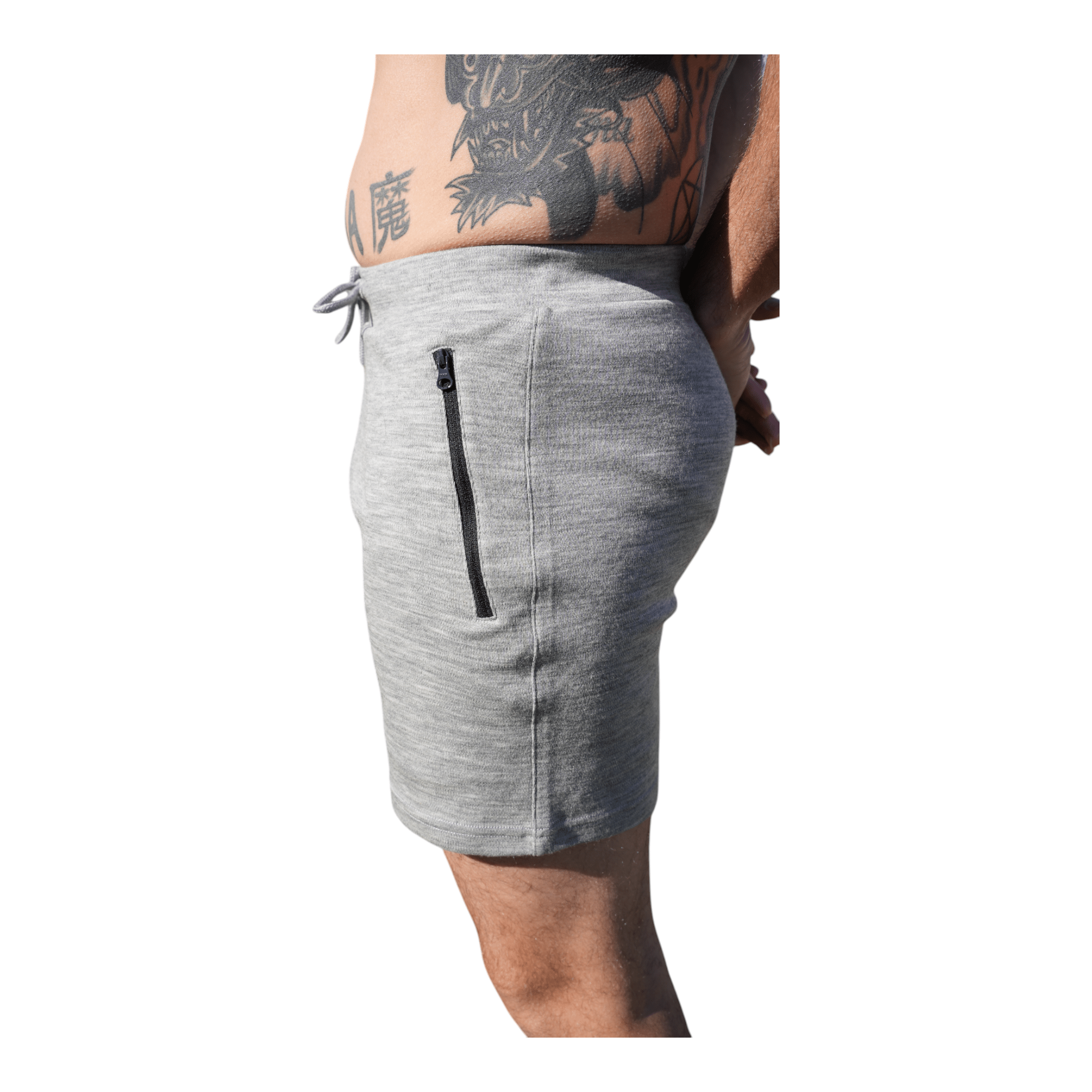 Grey Merino Wool Shorts 5 inch inseam-PREORDER